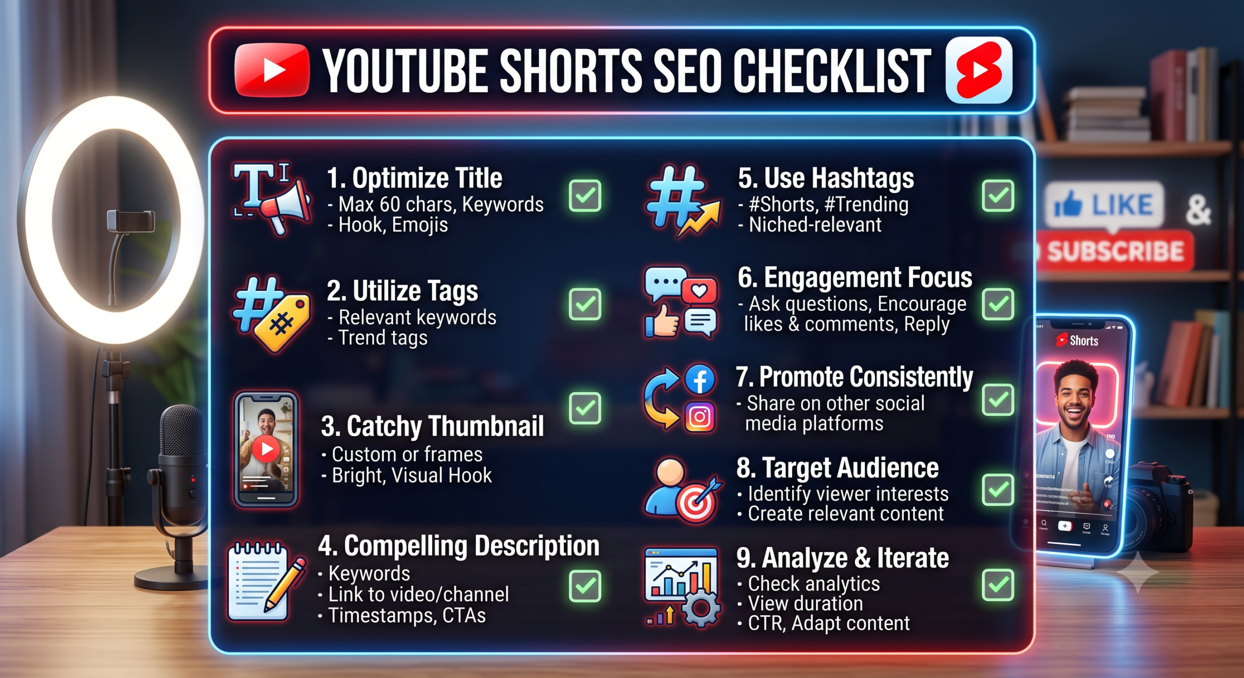YouTube Shorts SEO Checklist (2026): Complete Guide to Rank Higher and Get More Views